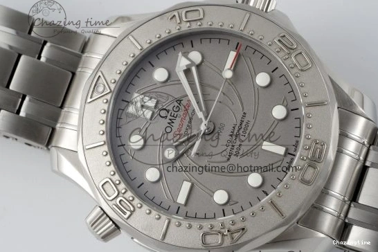 0521 Unisex Seamaster 300M 007 Platinum VSF 1:1 Best Edition Gray Dial on SS Bracelet A 7826